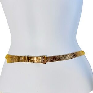 Vintage Gold-Tone Milanese Mesh Belt with Buckle Closure 1970s